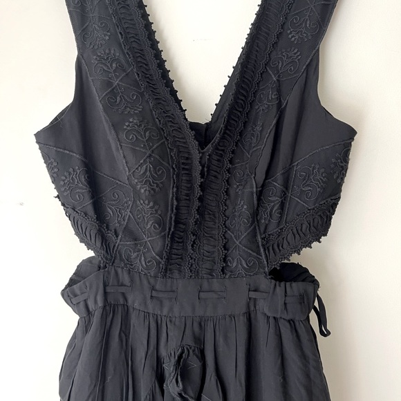 Free People Honeysuckle Rose Cut-Out Mini Dress Black Womems Size 6 **NWT** - Picture 7 of 8